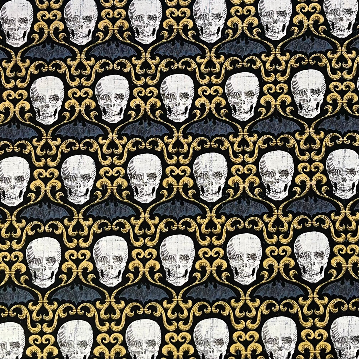 Wicked Skulls Gothic - Timeless Treasures - Cotton Quilting Fabric - C5242