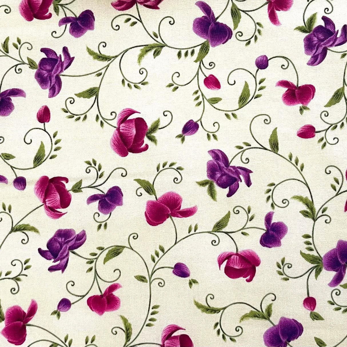 Floral fabric Orchid Spray Wild Orchid End of Bolt Fabric Timeless Treasures Fabric C5432