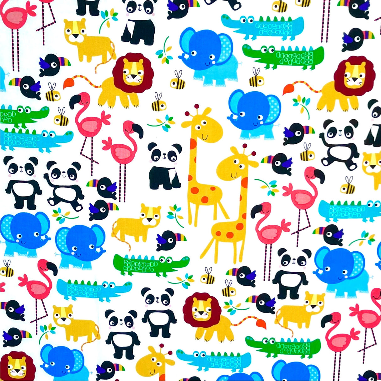 Kidz Animal Ark Fabric – Timeless Treasures C6547-White