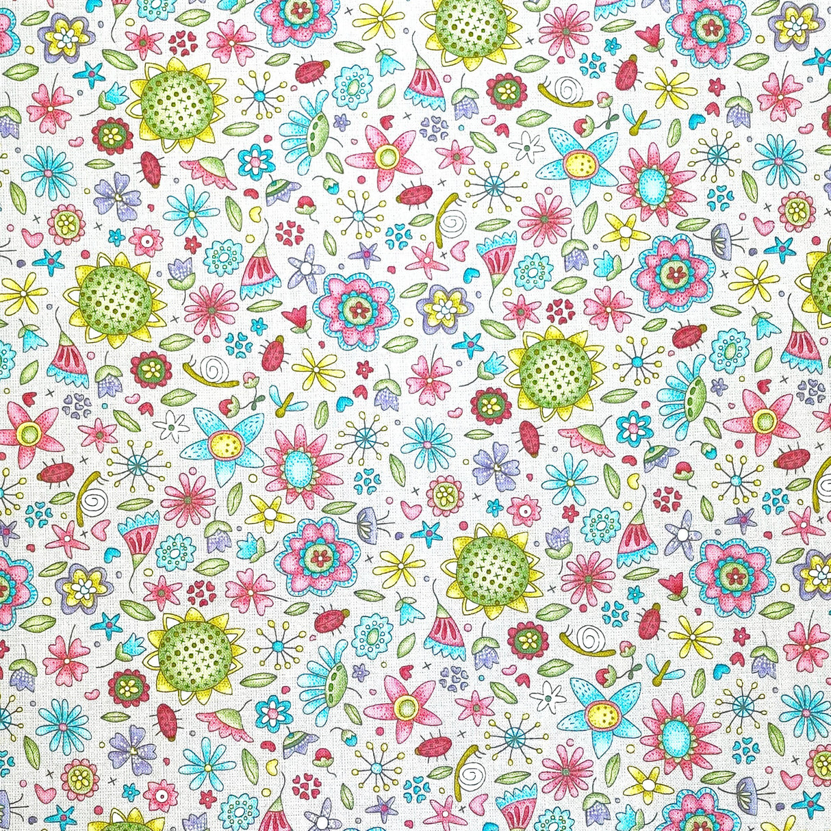 Garden Whimsy fabric Quilting Cotton Craft fabric Anni Downs HG8673-49