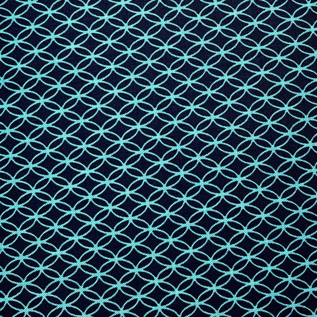 Geometric fabric Chinoiserie Lilliana 50cm Navy Michael Miller CX7296