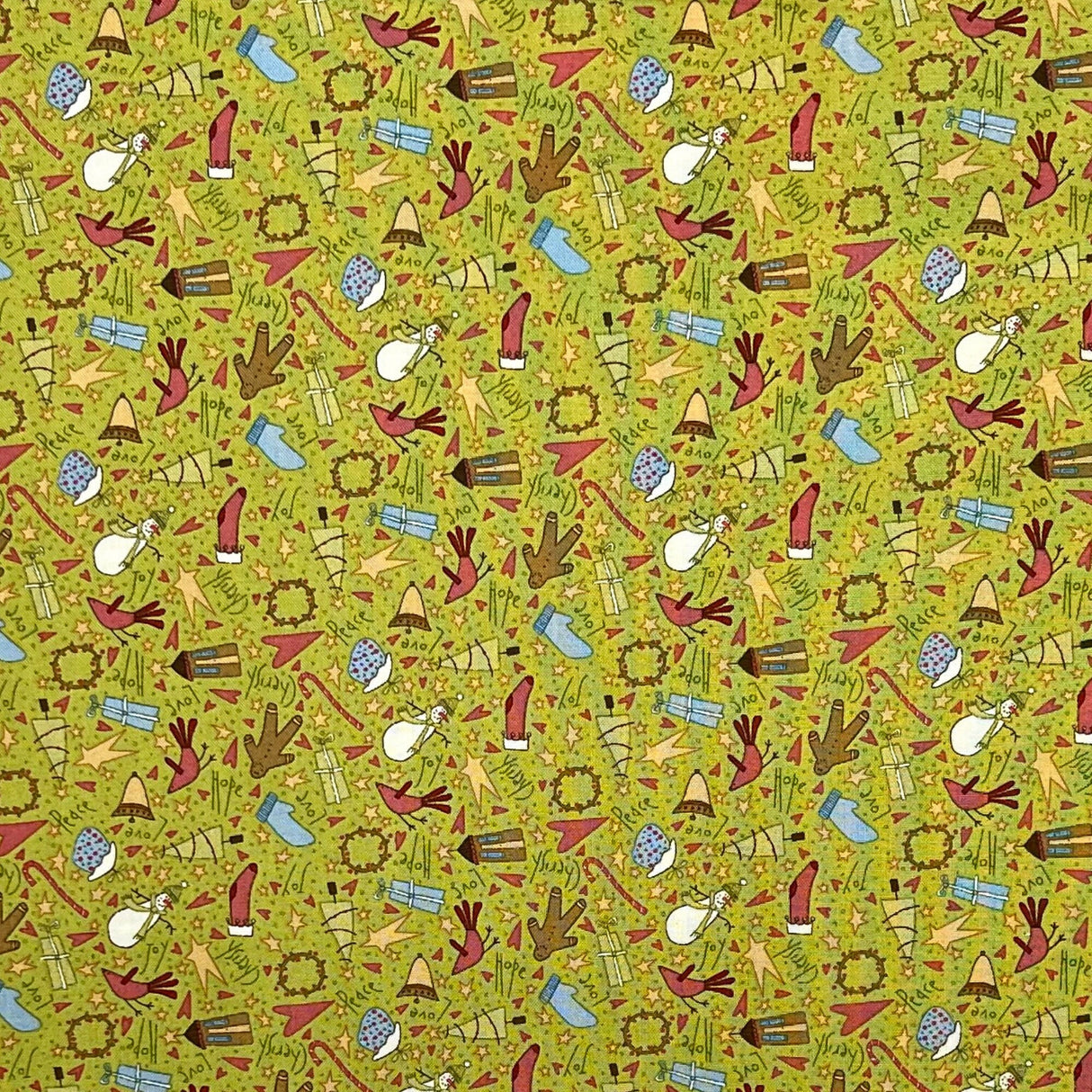 Green fabric toss Under the Mistletoe Henry Glass HG8330-66