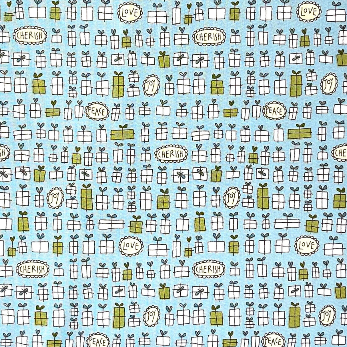 Celebration Presents Blue Quilting Craft Cotton fabric Henry Glass