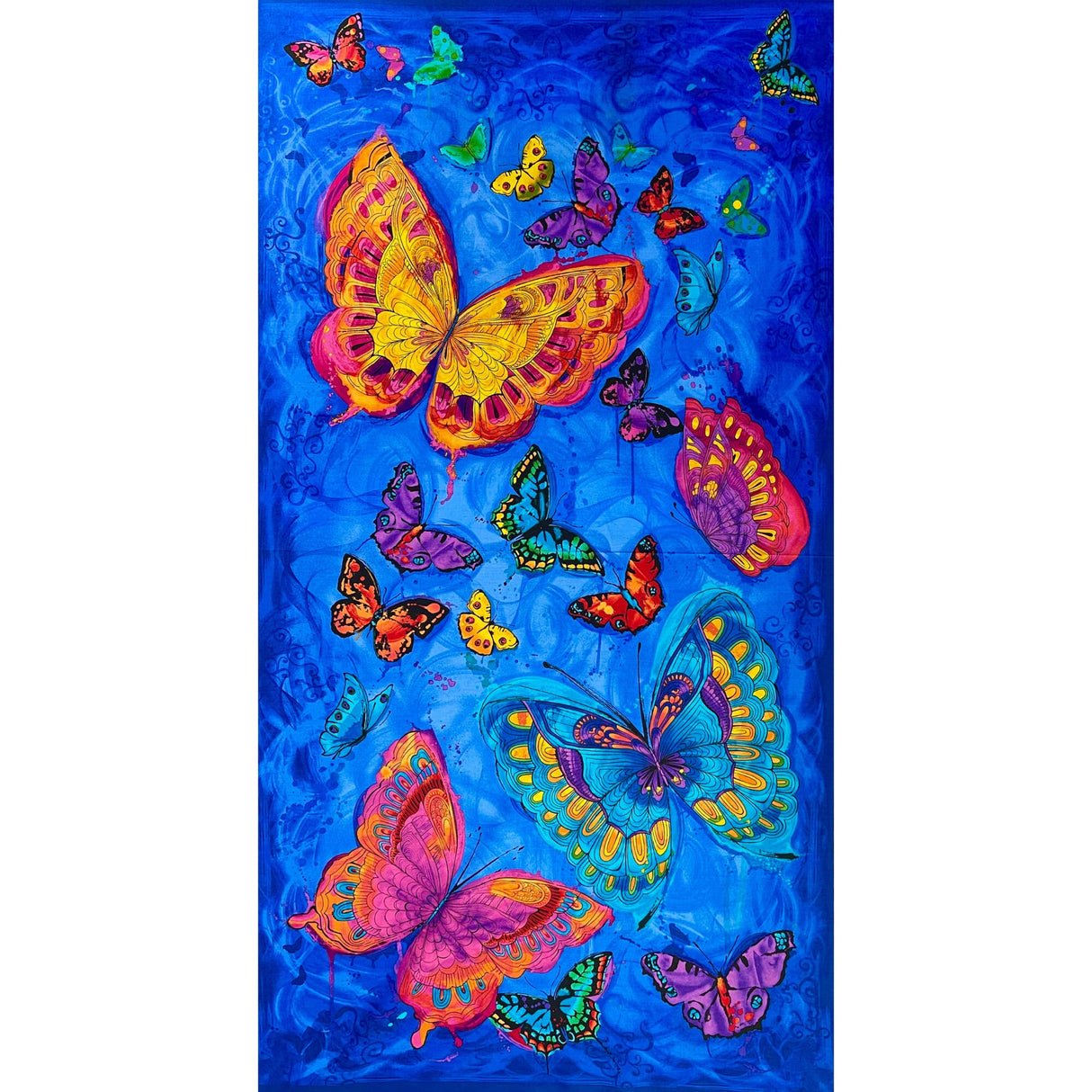 Butterflies fabric large Monterey butterflies Blue Timeless Treasures Fabrics - Panel