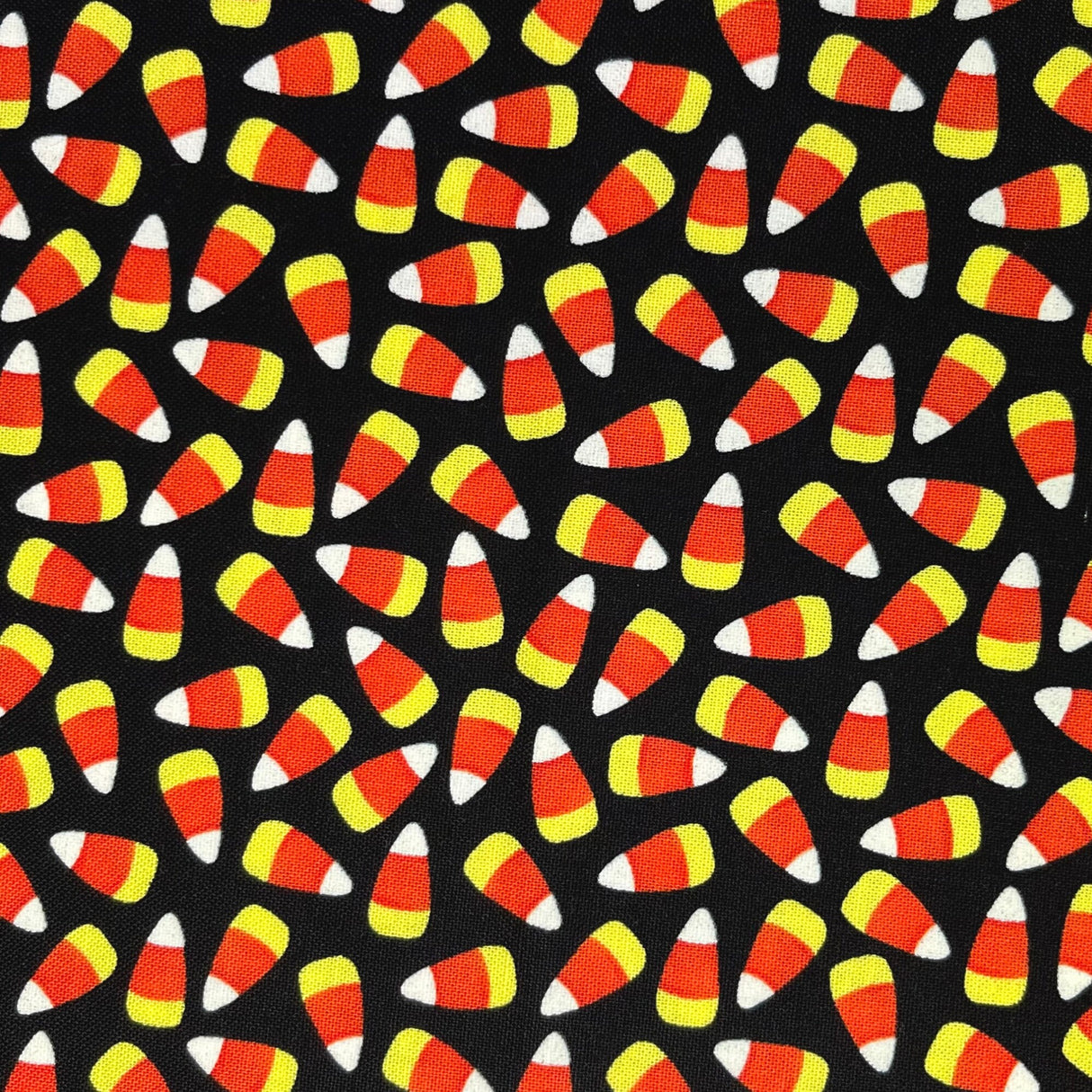 Candy Corn Fabric Frightful Delightful Halloween Fabric Black Orange Yellow Fabric Henry Glass HG9904G-99
