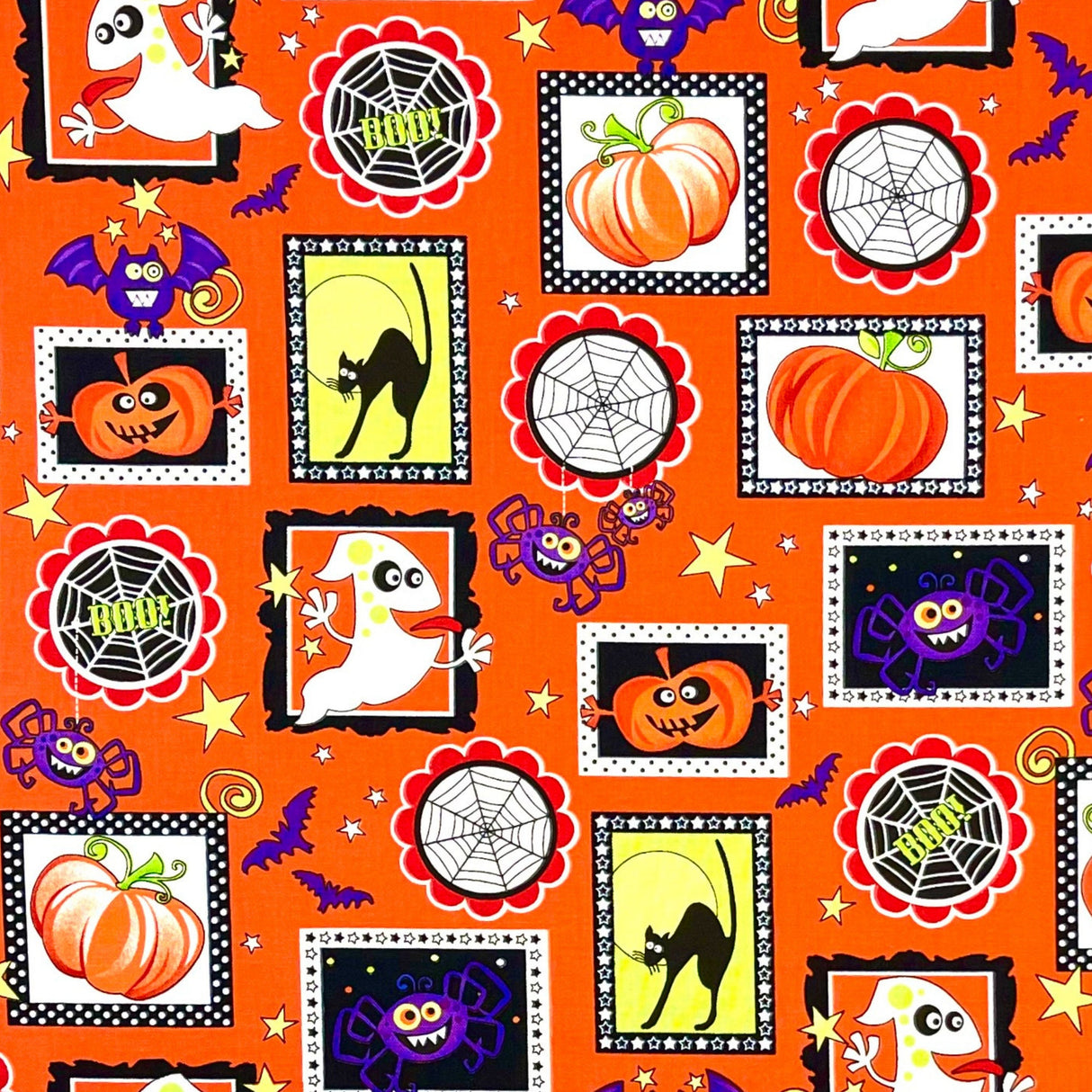 Frightful Delightful Orange Halloween Fabric – Henry Glass HG9900G-33