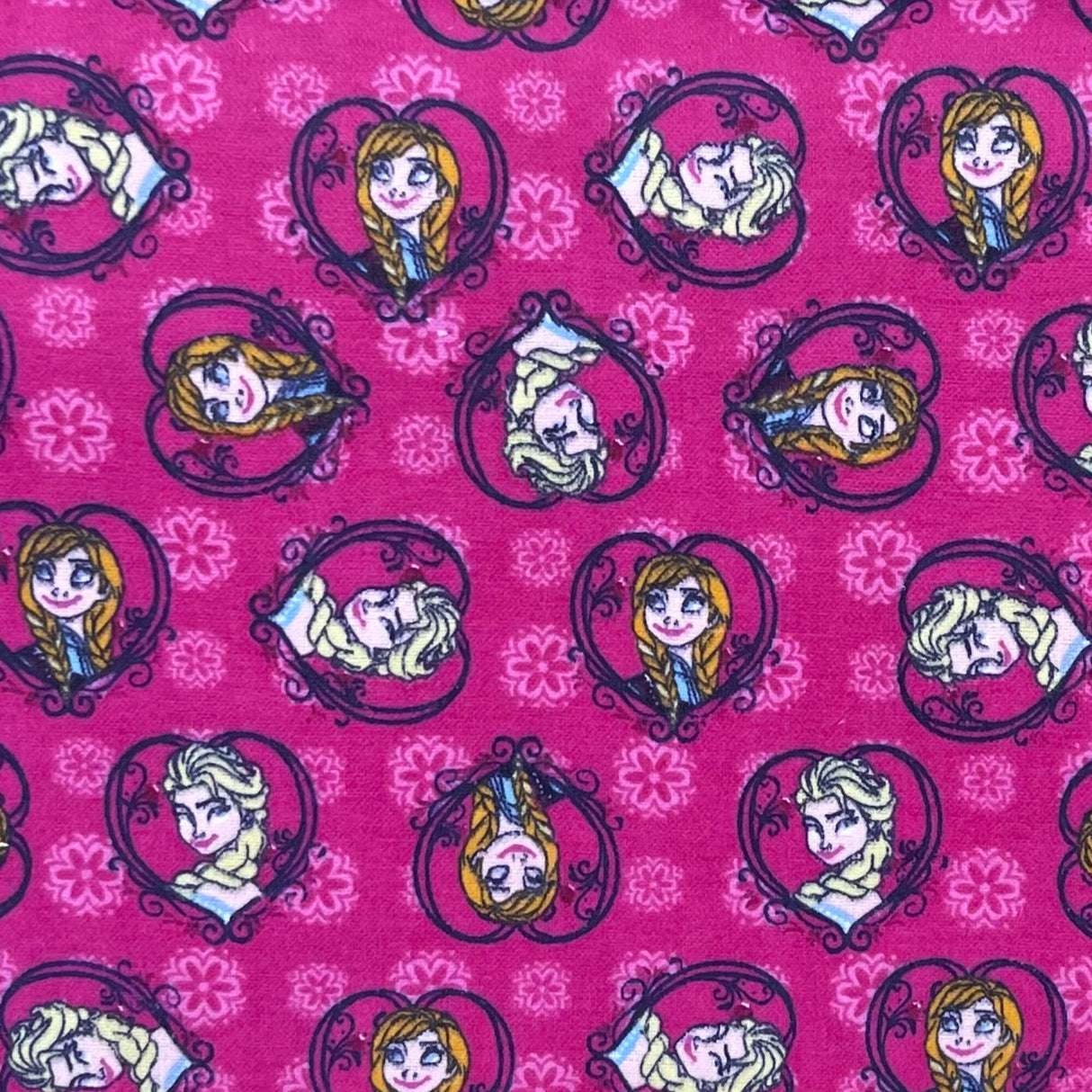 Disney Frozen Sisters Set Heart FLANNEL Fabric SP-51874-C470710PINK