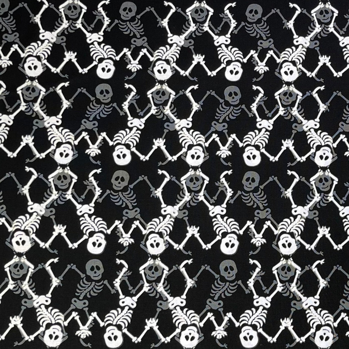 Skeletons fabric Glow in the dark fabric Cotton Quilting fabric Frightful Delightful Henry Glass Halloween Cotton Quilting fabric