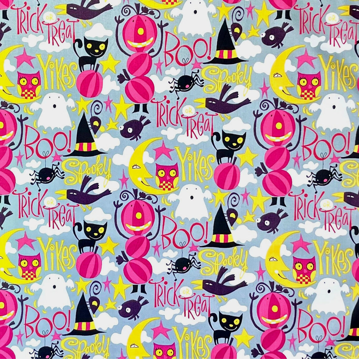Trick or Treat fabric Halloween Black Cat Henry Glass Fabric