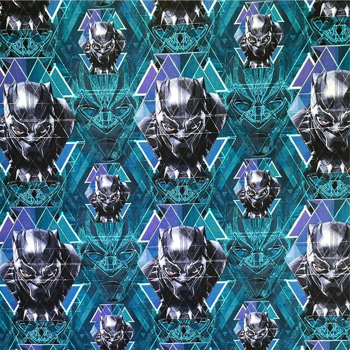 Black Panther Head Toss fabric, Cotton Quilting licensed fabric, Marvel fabric Springs Creative SC-65138