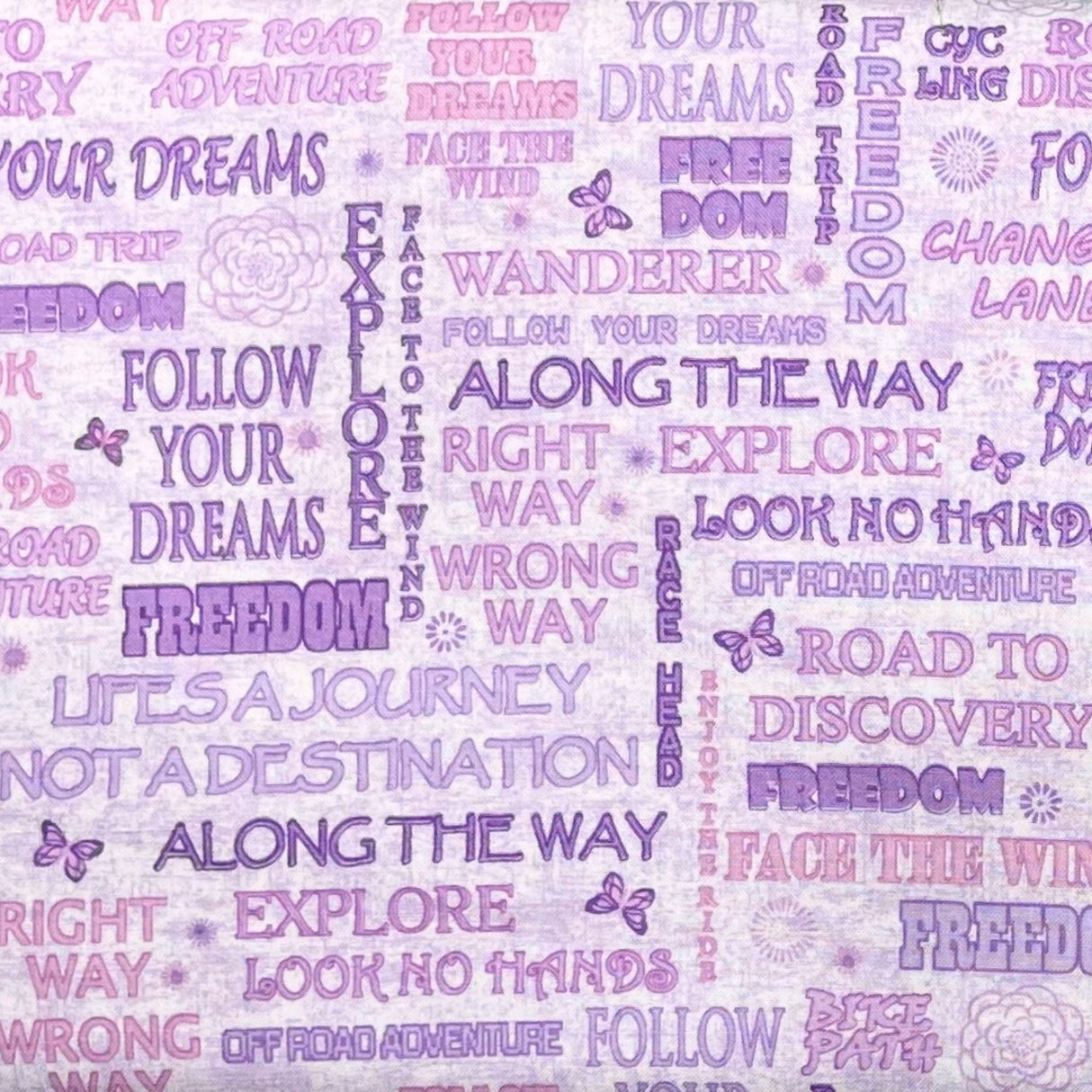 Pink Words Life's a Journey Enjoy the Ride Sky Blue Studio E