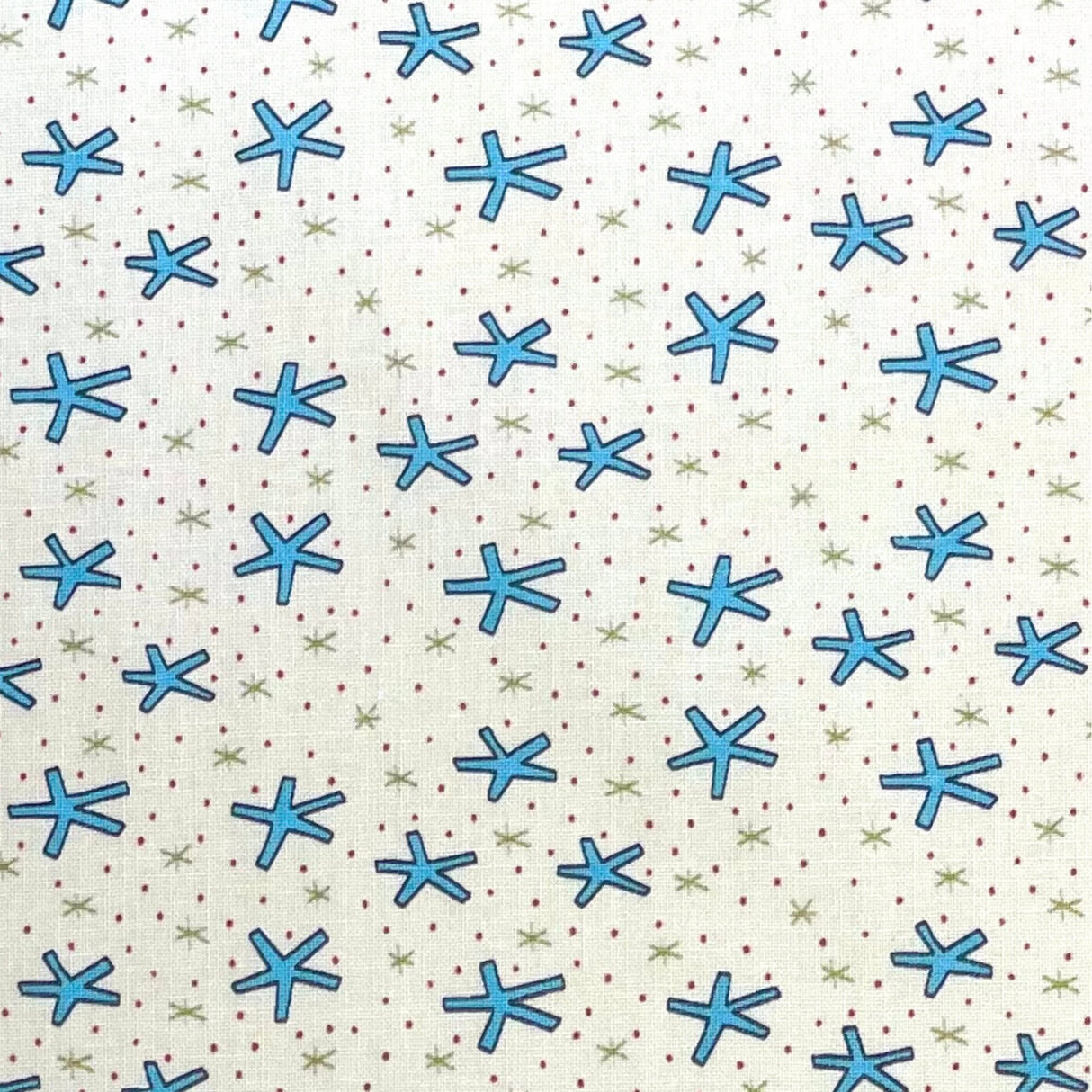 Quilting fabric Blue Cream Star Fabric Celebrations Henry Glass HG8755-44