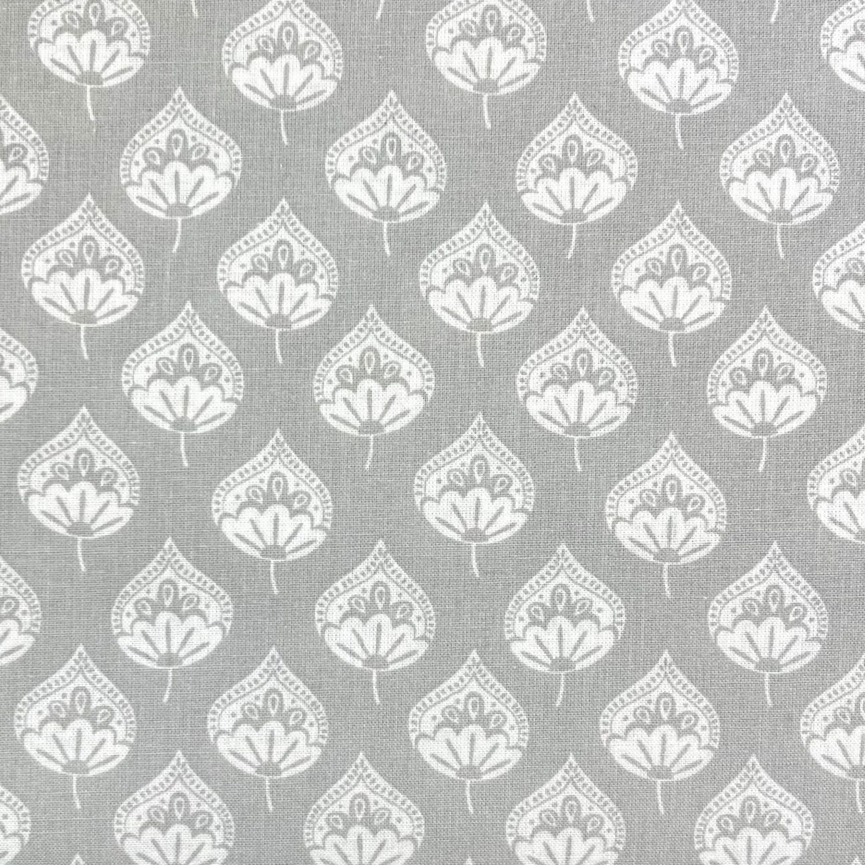 Grey fabric Plant Leaves 50cm Quilters Cotton Fabric Springs Creative