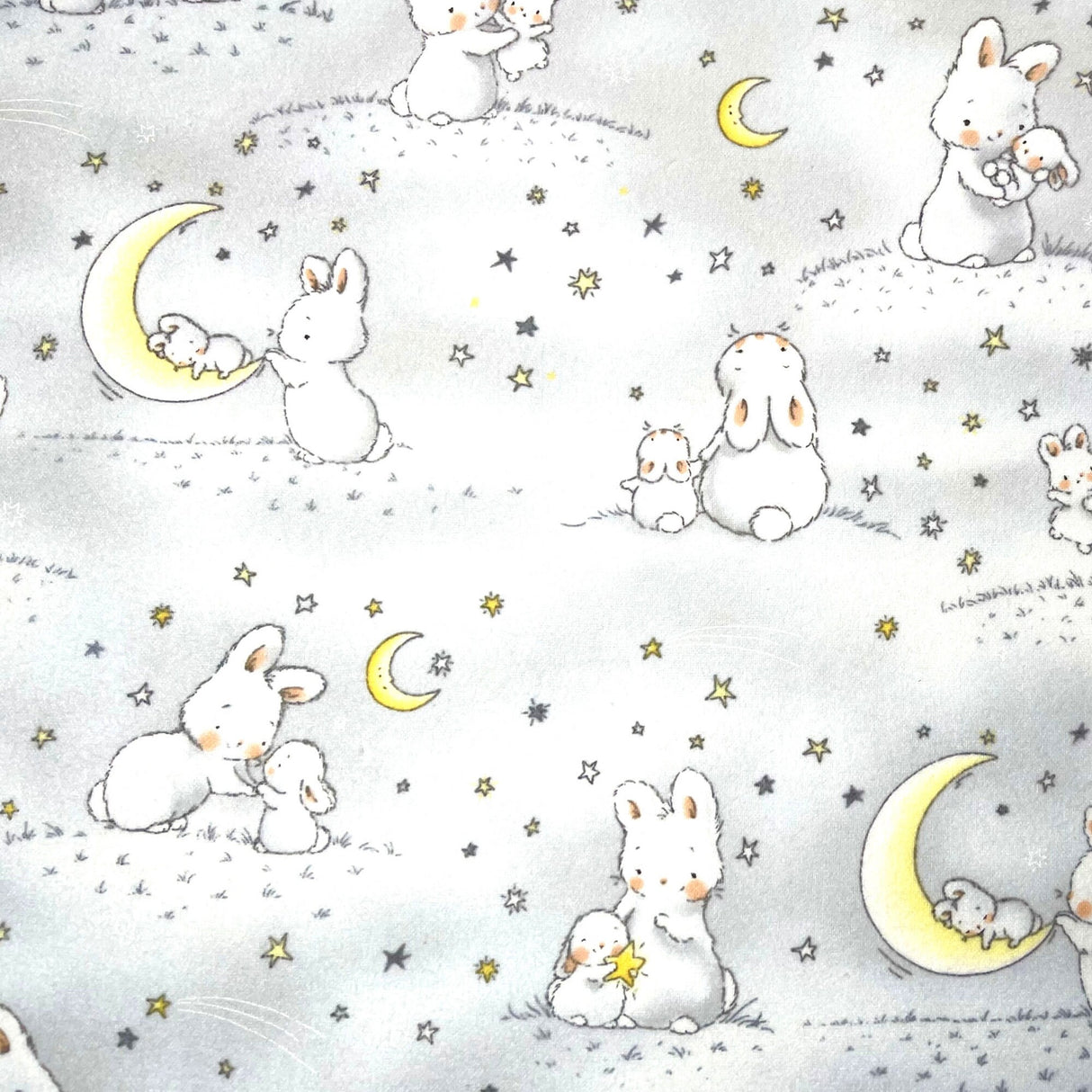 Bunnies Little Ones Moons FLANNEL Fabric CF-6453