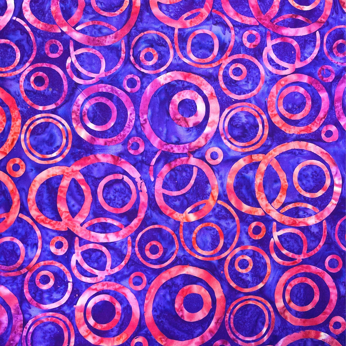 Batik Fabric Purple Pink Eternal Circles Gemstones by Henry Glass HG8653-59