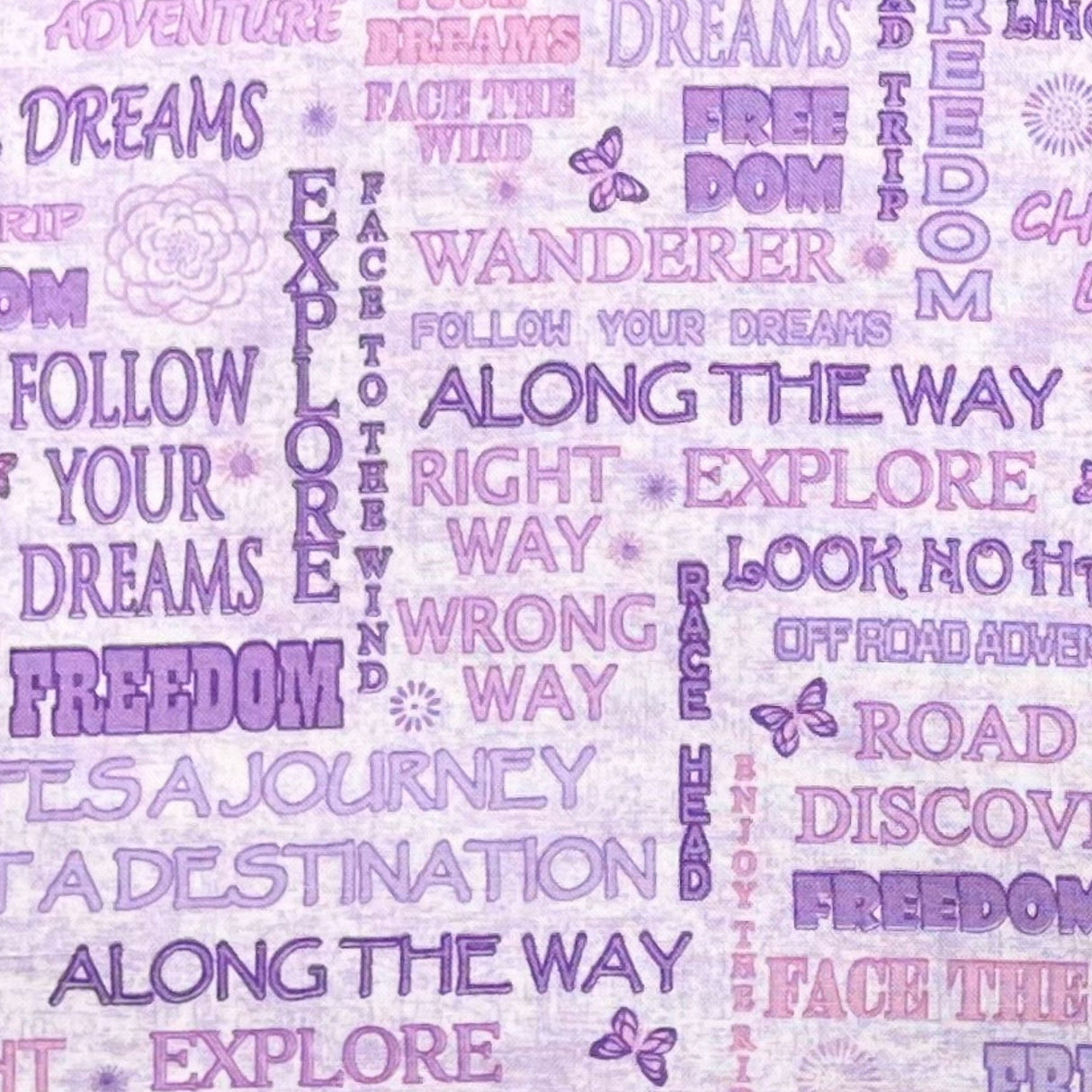 Pink Words Life's a Journey Enjoy the Ride Sky Blue Studio E