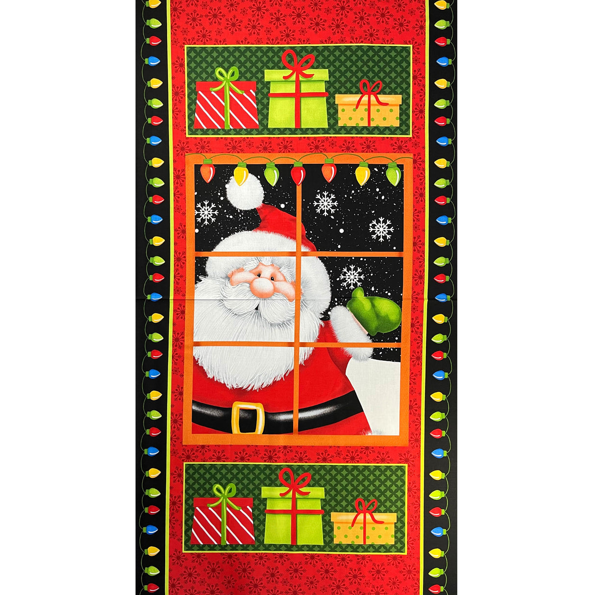 Jolly Ole St. Nick, Christmas Fabric PANEL, Cotton Quilting Crafts HG-6750.98P