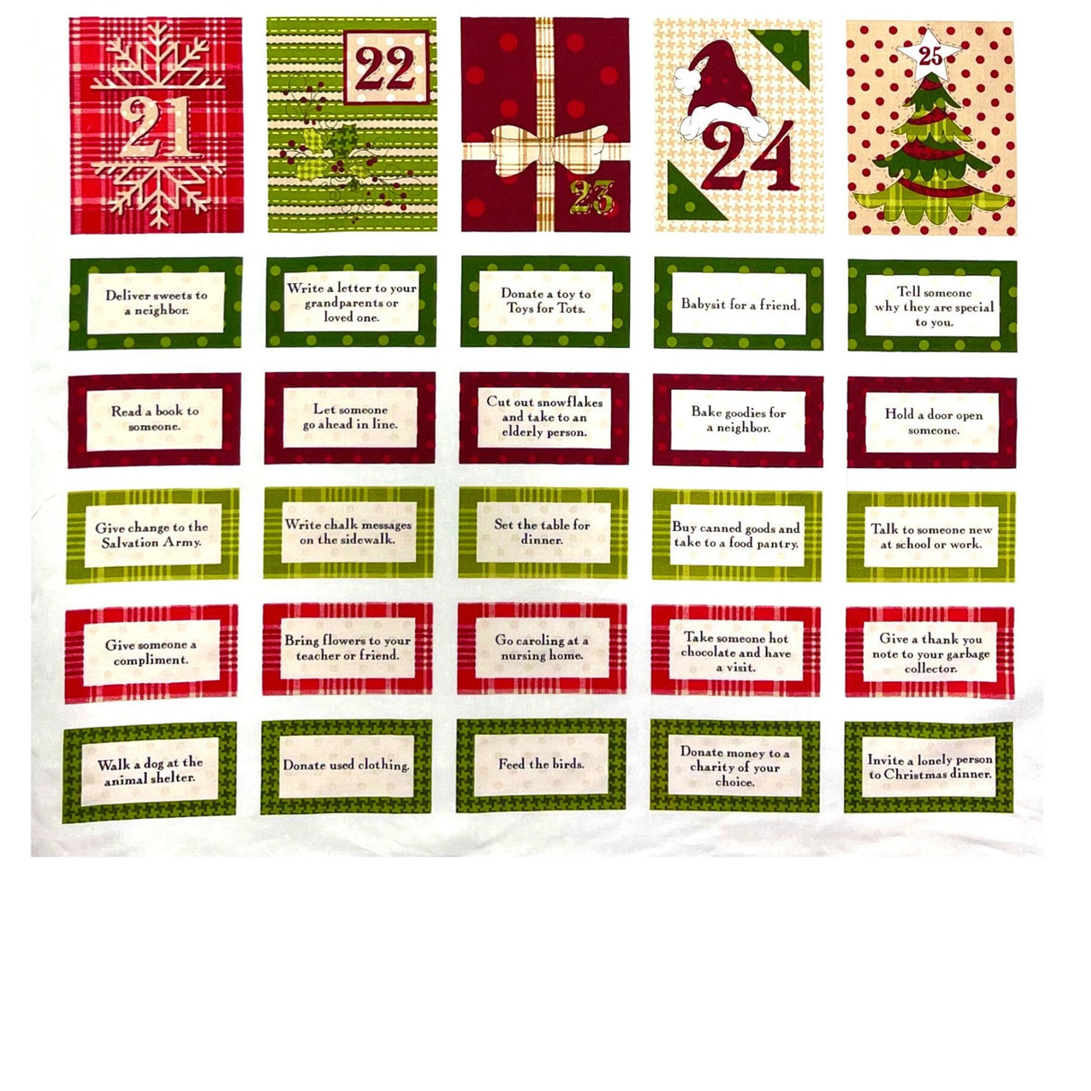 Glad Tidings, Advent Calendar, Christmas Cotton Quilting Fabric, Henry Glass, PANEL - 8759.44P