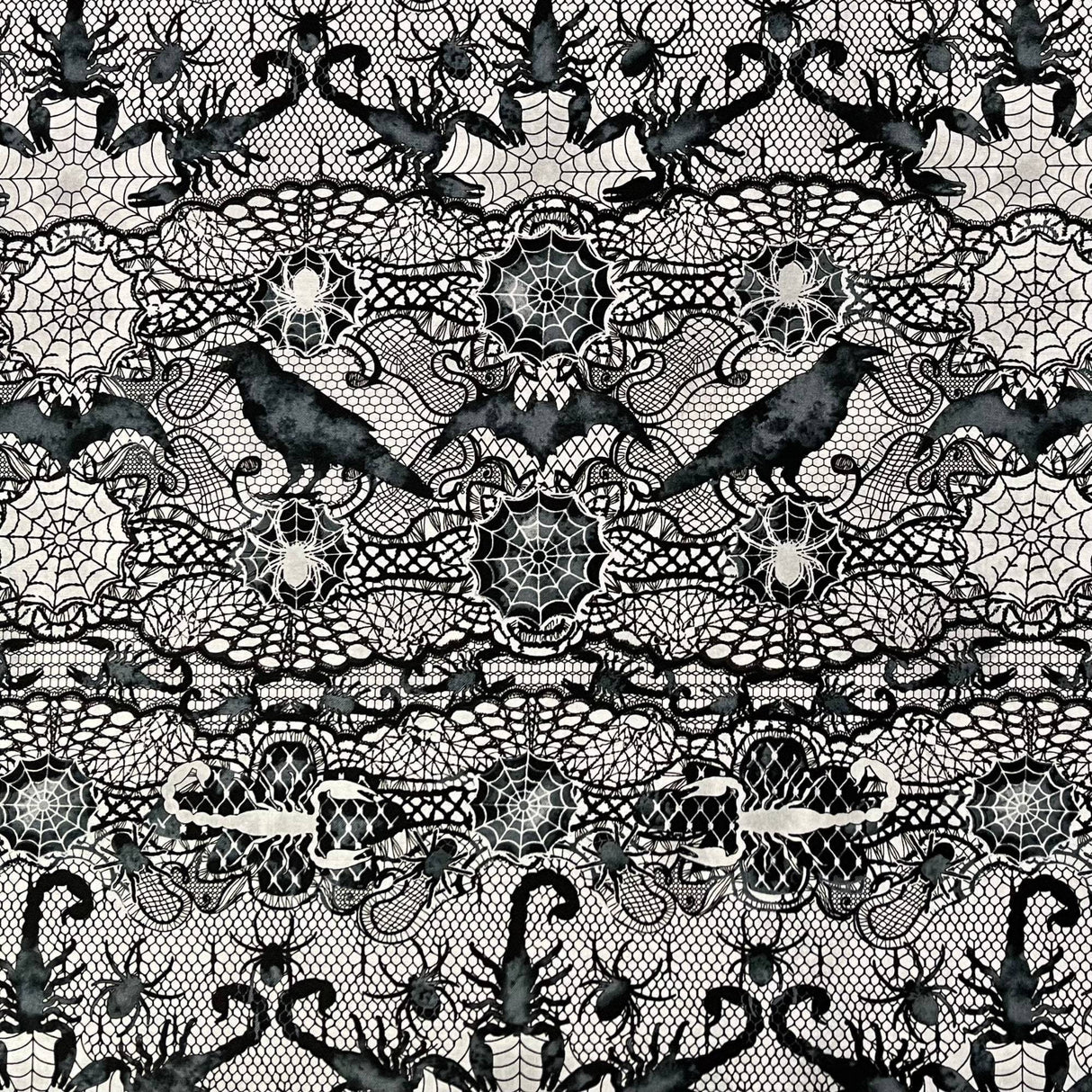 Wicked Lace fabric 50cm Gothic Fabric Timeless Treasures C5250 Cotton Quilting Craft fabric