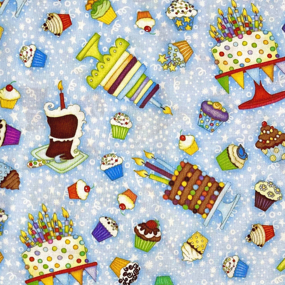 Cupcakes EOB Let's Celebrate Fabric Henry Glass Multi HG1068.11