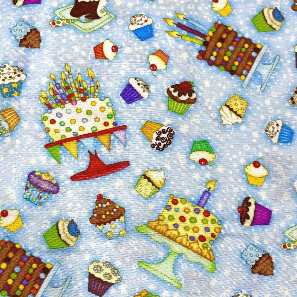 Cupcakes EOB Let's Celebrate Fabric Henry Glass Multi HG1068.11
