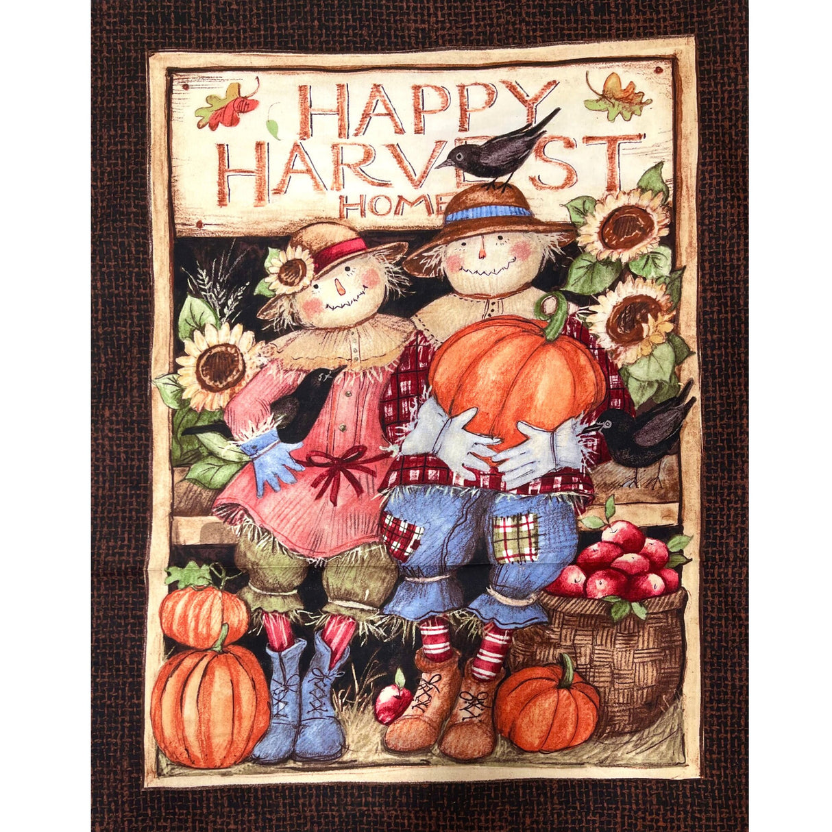 Harvest Couple Happy Harvest Fabric PANEL Susan Winget Quilting Cotton Springs Creative CP54709