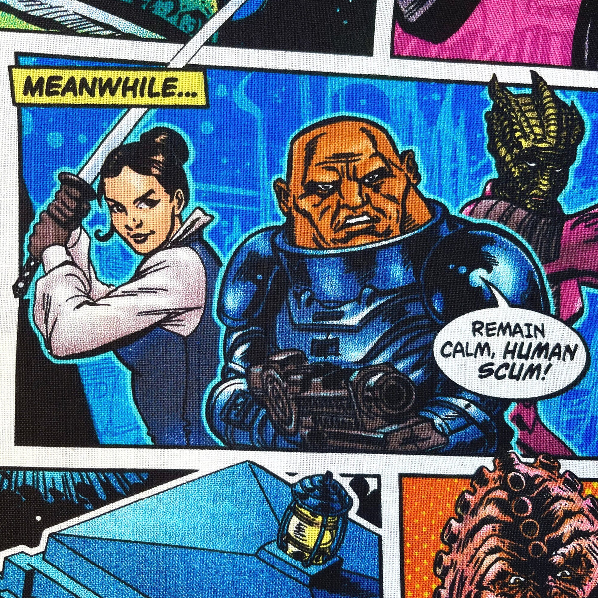 Doctor Who fabric Daleks Davros Villians 31cm Multi 100% Craft Cotton Quilting Novelty Licensed Fabric by Springs Creative CP54493