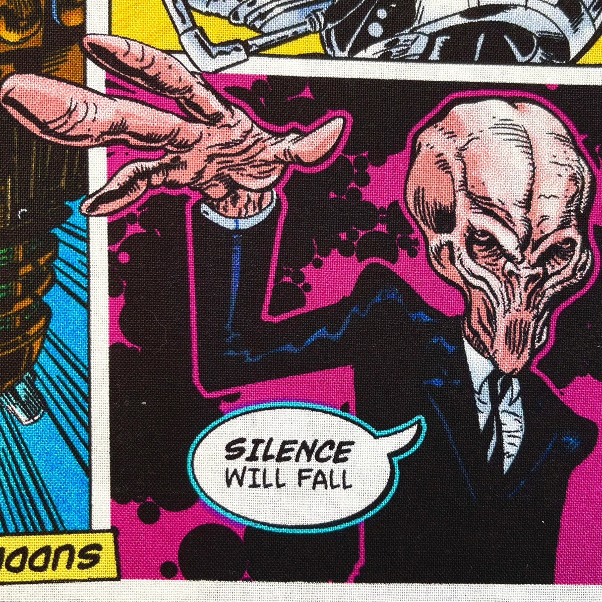 Doctor Who fabric Daleks Davros Villians 31cm Multi 100% Craft Cotton Quilting Novelty Licensed Fabric by Springs Creative CP54493