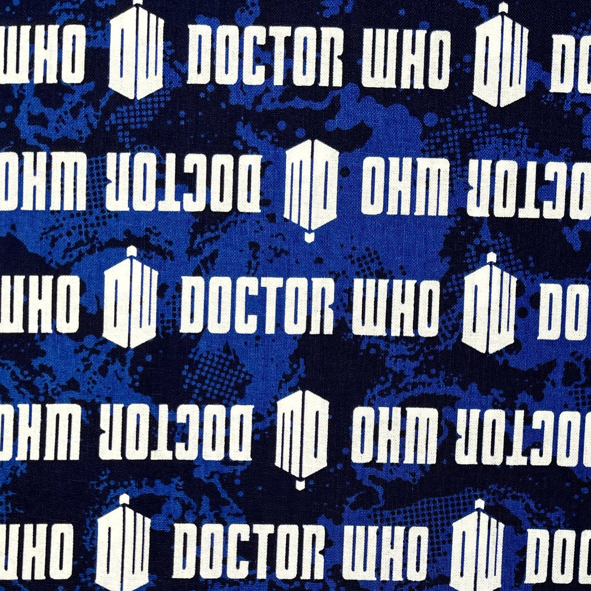 Doctor Who Blue Logo Fabric – Springs Creative SC51602 | Licensed Cotton Quilting Fabric