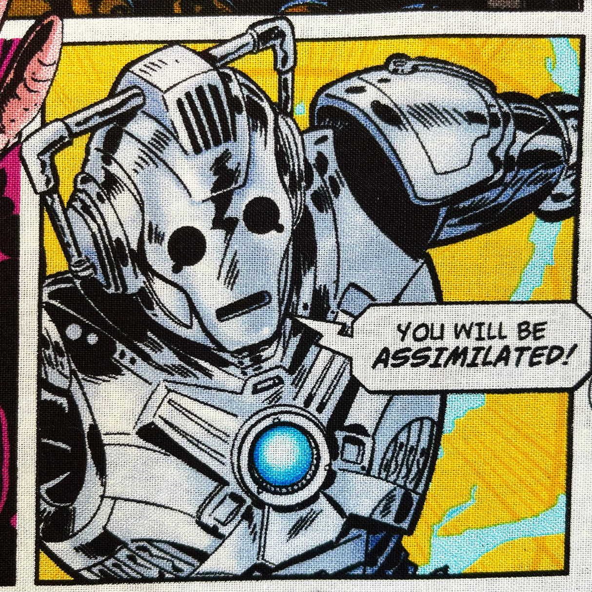 Doctor Who fabric Daleks Davros Villians 31cm Multi 100% Craft Cotton Quilting Novelty Licensed Fabric by Springs Creative CP54493