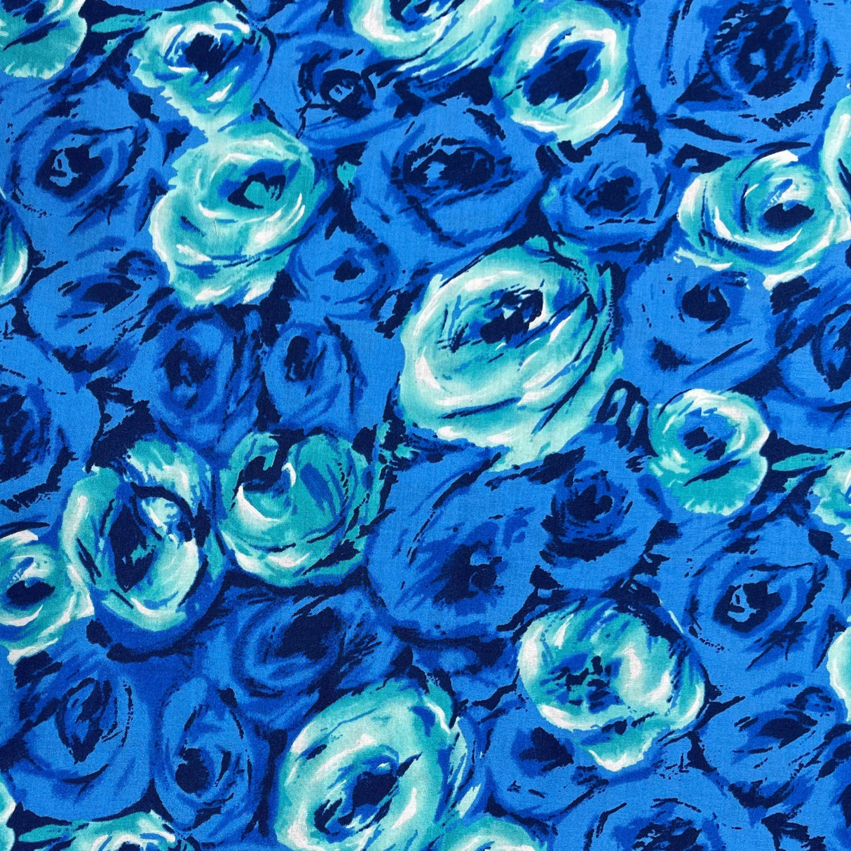 Lana Rose Fabric – Blue Floral Roses | Michael Miller CX6900