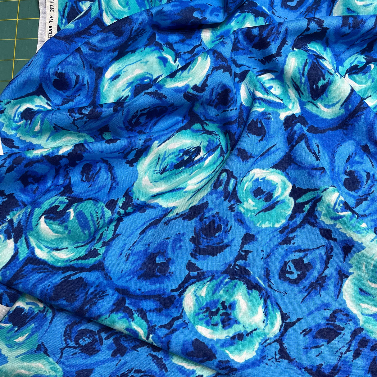 Lana Rose Fabric – Blue Floral Roses | Michael Miller CX6900