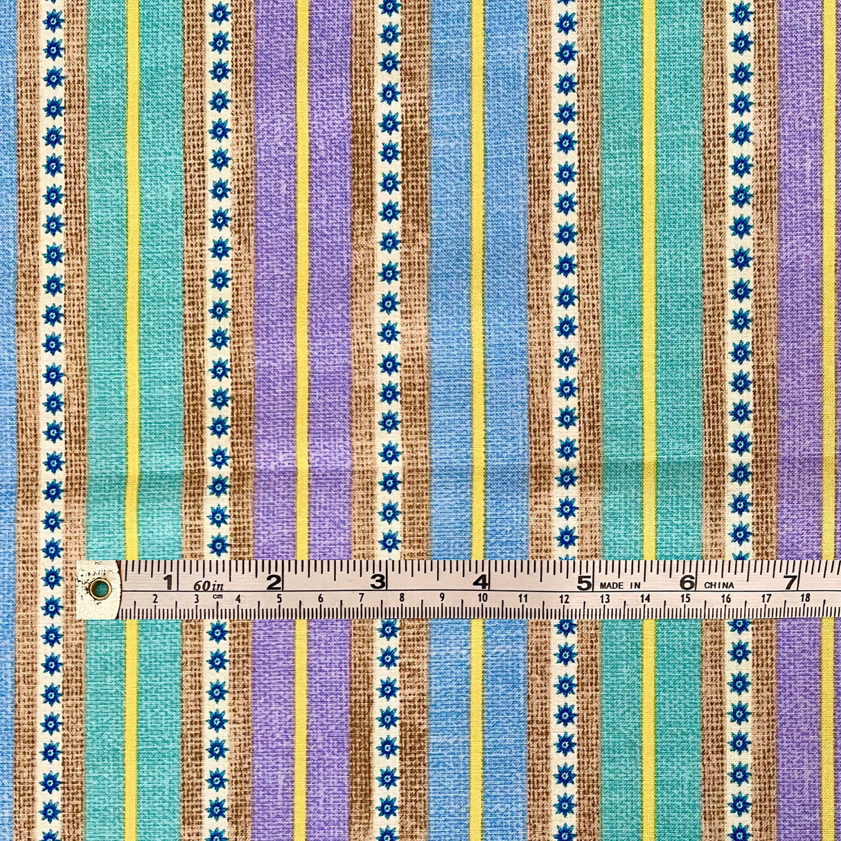 Happy Campers Blue Lilac Green Fabric Peace DTK Signature Quilting 100% Cotton fabric Studio E SE3125-15