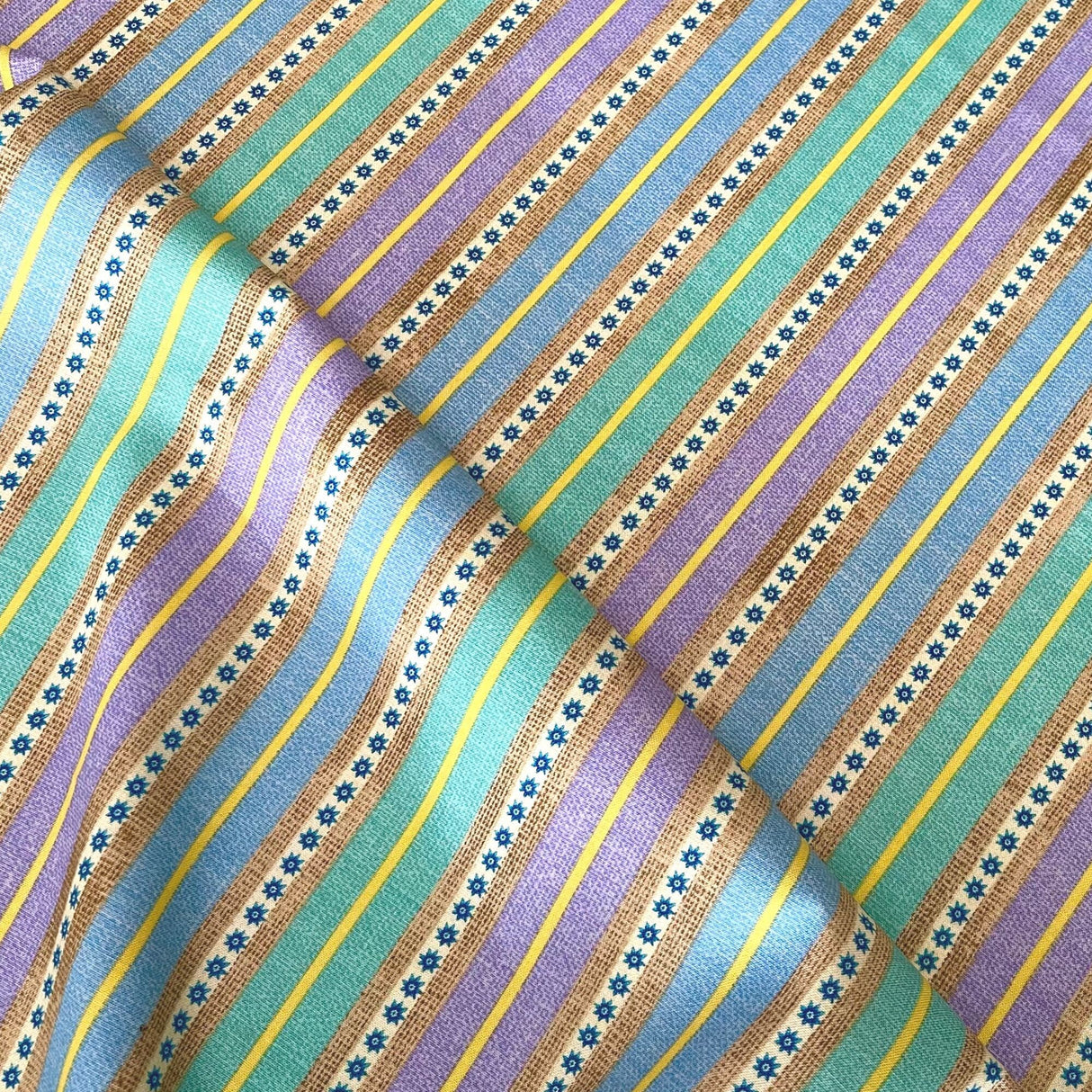 Happy Campers Blue Lilac Green Fabric Peace DTK Signature Quilting 100% Cotton fabric Studio E SE3125-15