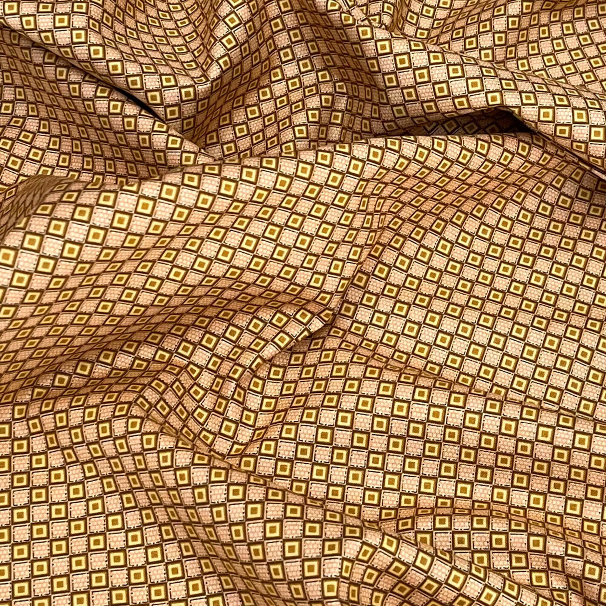 Country Geometrics Tan Mustard Fabric Why by Leanne Anderson Quilting 100% Cotton fabric HG8216.66