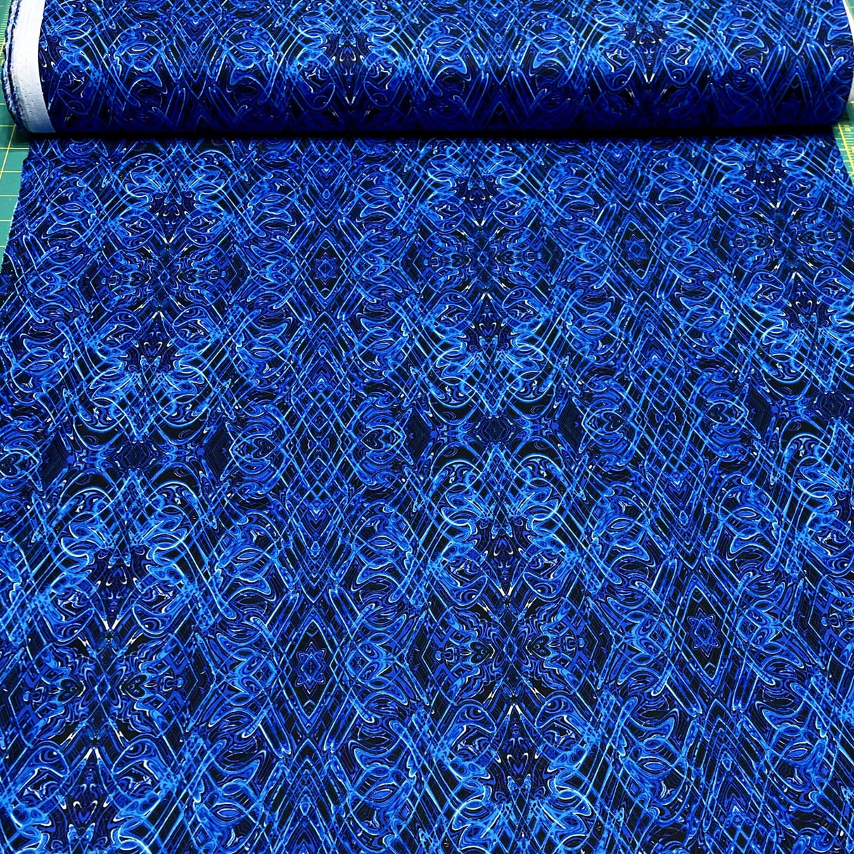 Kismet Blue swirl fabric Geometric Quilt fabric Paula Nadelstern for Benartex