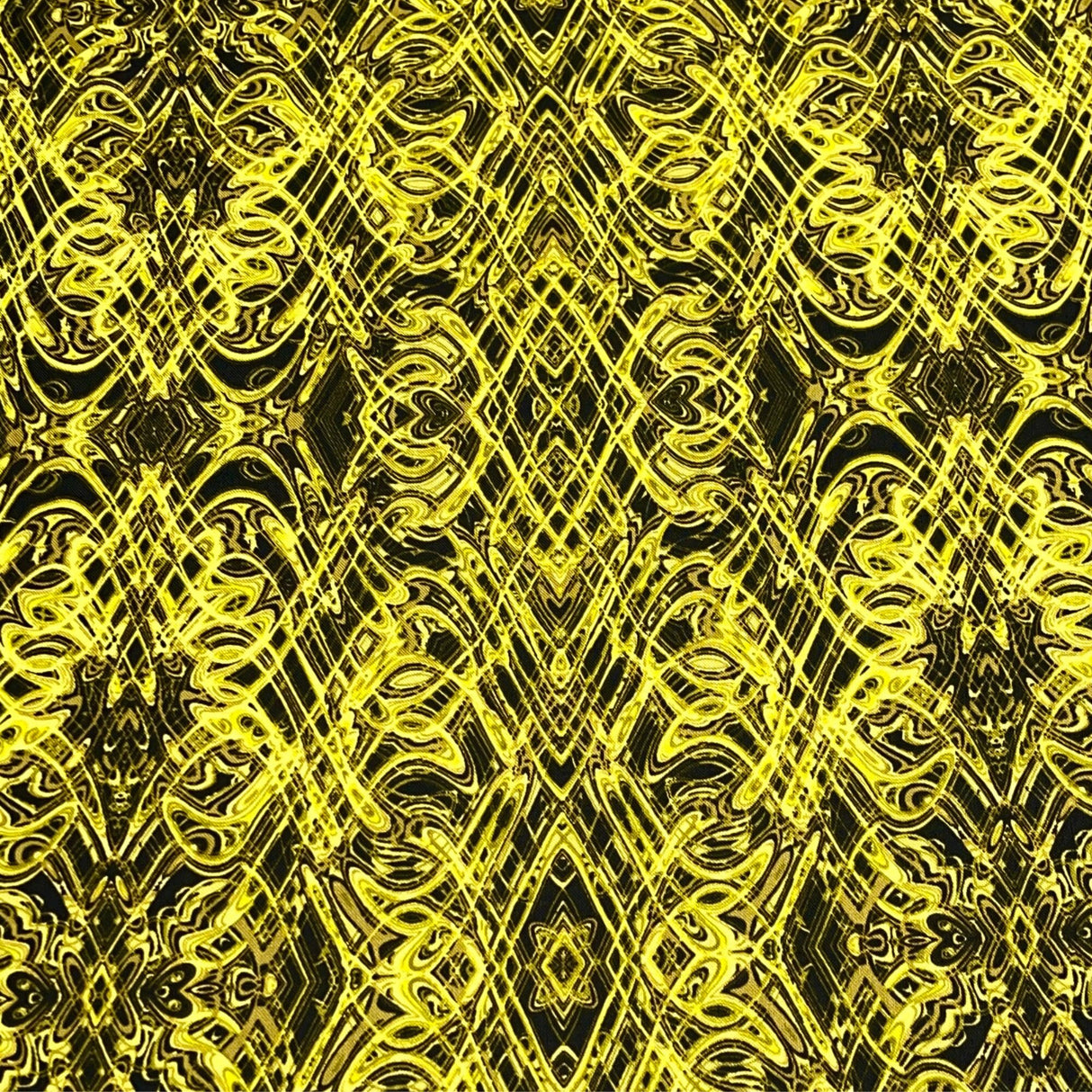 Kismet Yellow Black Swirl fabric Geometric Quilt fabric Paula Nadelstern for Benartex BT1774-44