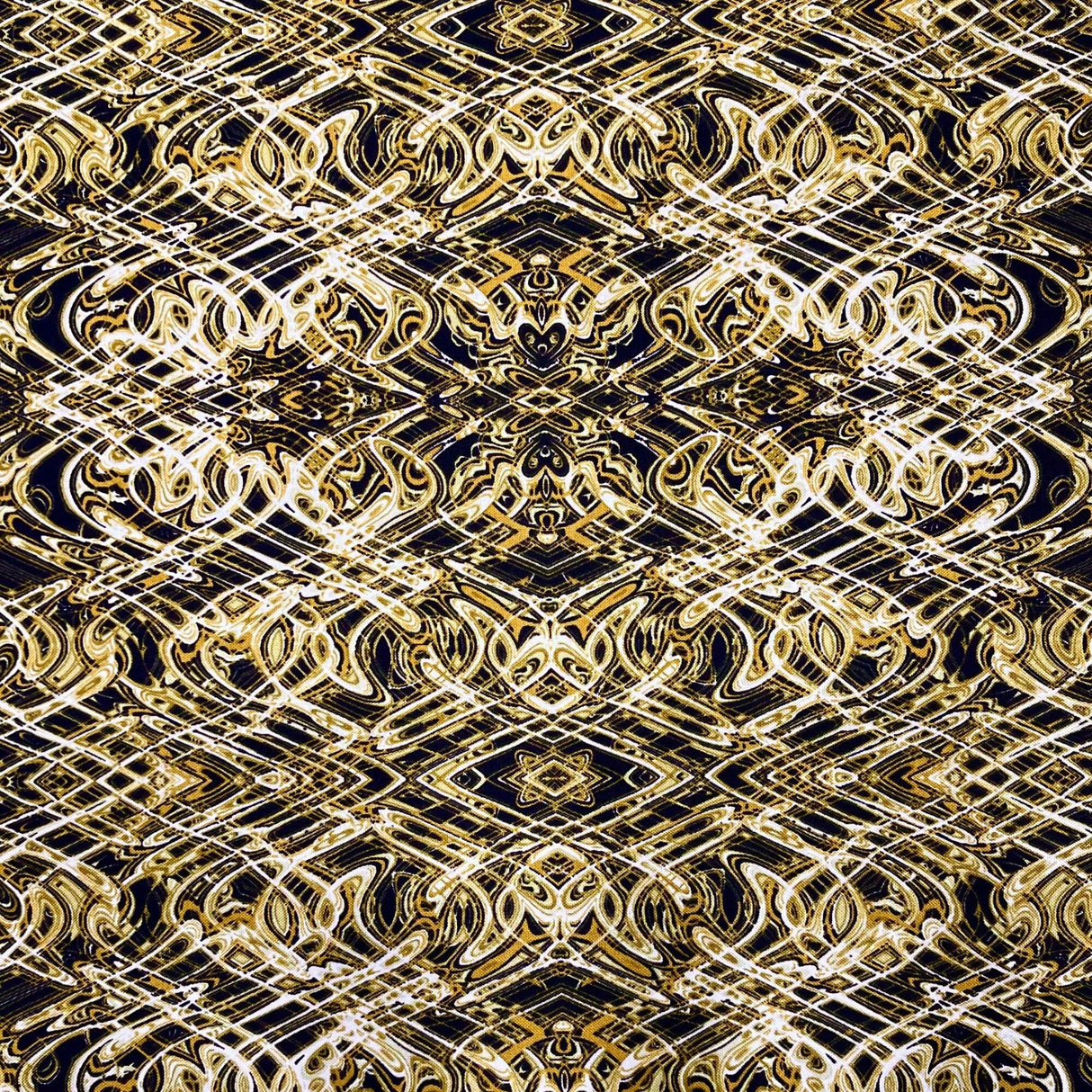 Kismet Gold Black Swirl fabric Geometric Quilt fabric Paula Nadelstern for Benartex BT1774-49