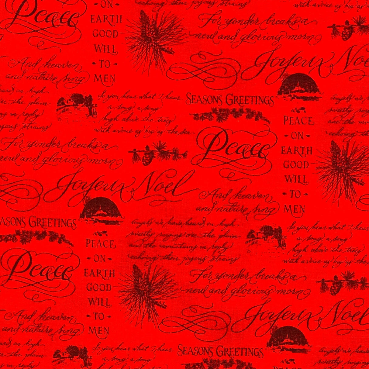 Christmas Elegance fabric Christmas Cotton Quilting Craft Red fabric Henry Glass HG9935-88