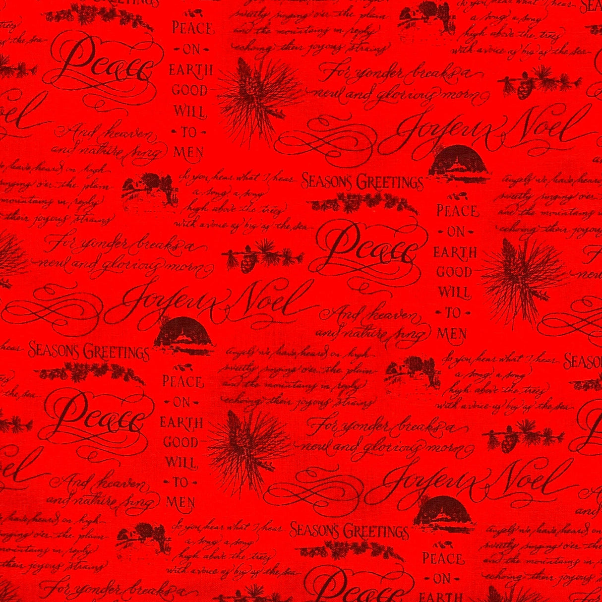 Christmas Elegance fabric Christmas Cotton Quilting Craft Red fabric Henry Glass HG9935-88