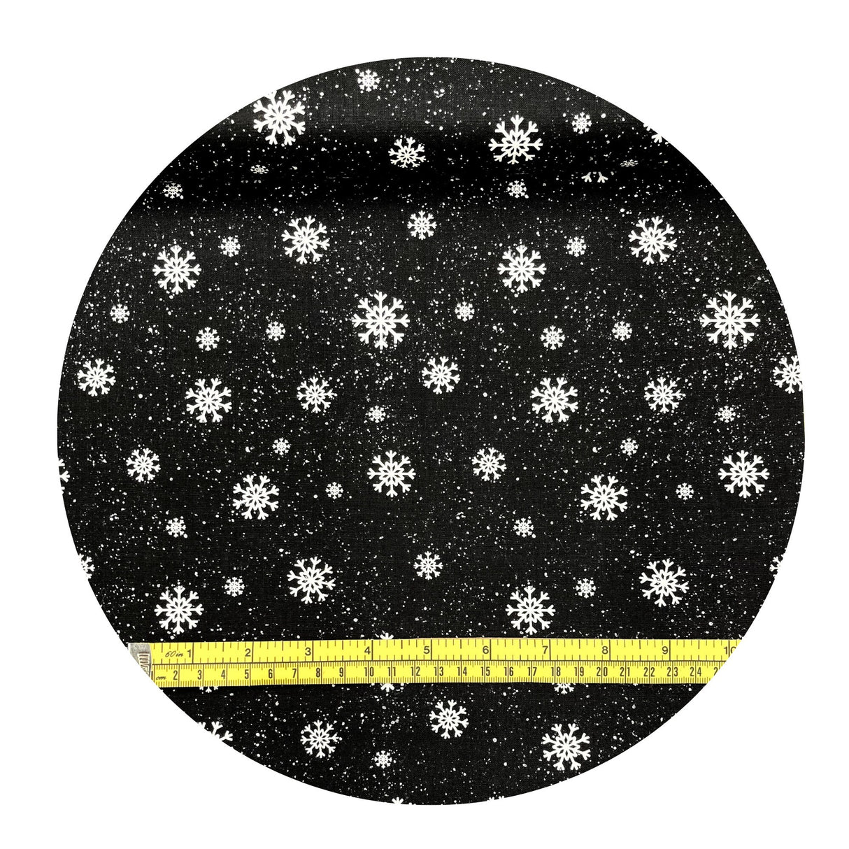 Jolly Ole St Nick Fabric, Snowflakes Black White Christmas Cotton Quilting Fabric Henry Glass HG6756-99