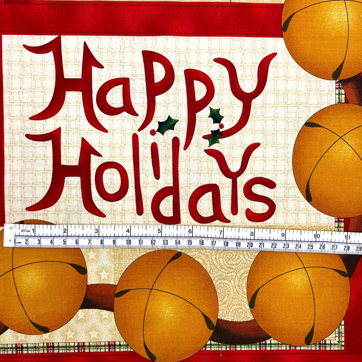 Happy Holidays Fabric PANEL Wintersong, Cotton Quilting, Christmas fabric - BT2860P