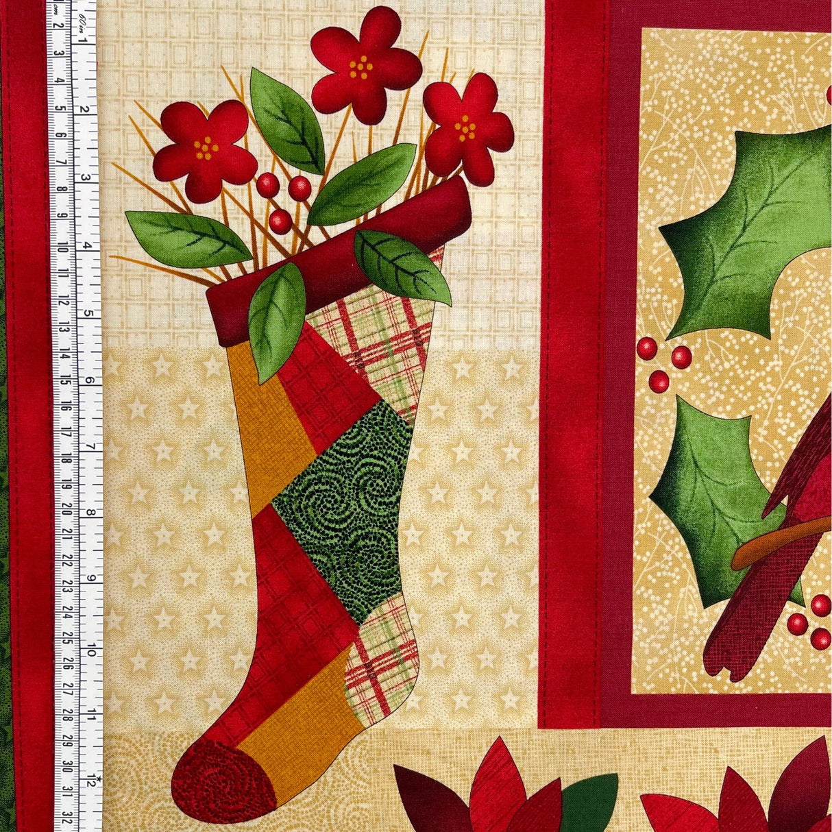 Happy Holidays Fabric PANEL Wintersong, Cotton Quilting, Christmas fabric - BT2860P