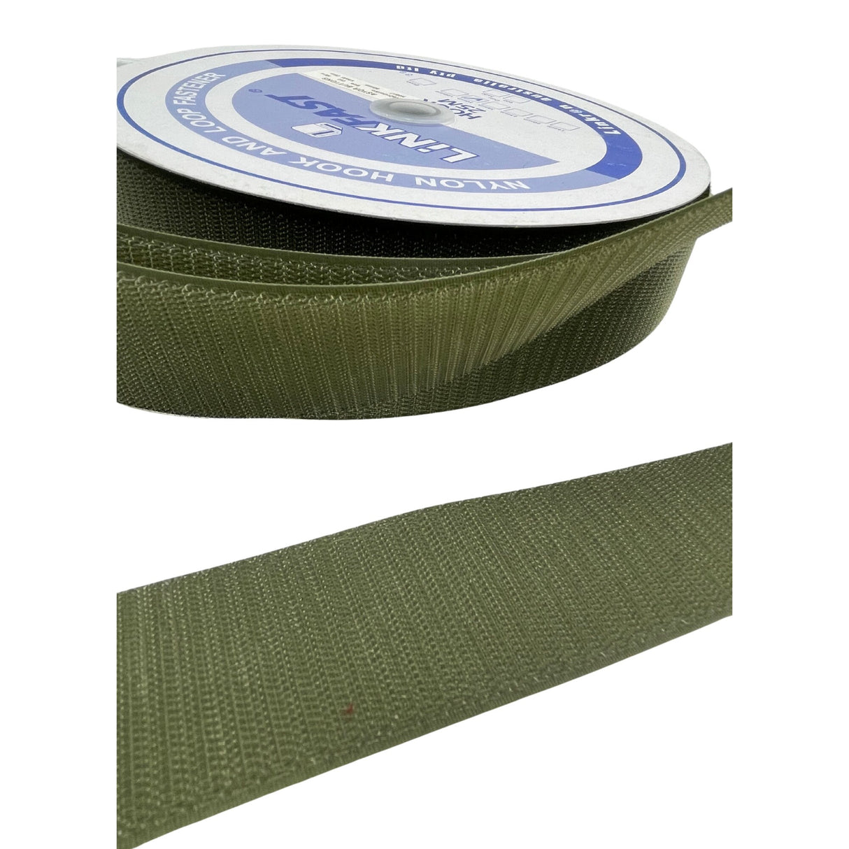 Hook and Loop Fastener 50mm wide - Sew-On Nylon Velcro, Ranger Green, Olive, Khaki