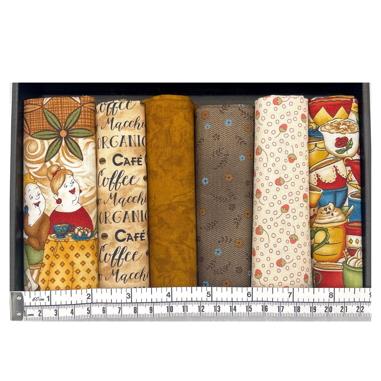 Coffee Escapes, Fat Quarter pack, Gift ideas, Pre-cut, Quilting Fabric by Henry Glass