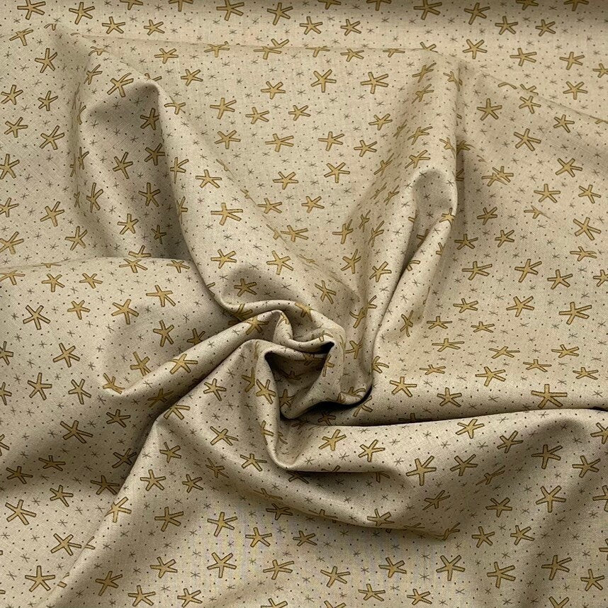 Stars Gold Cream Henry Glass HG8755-39