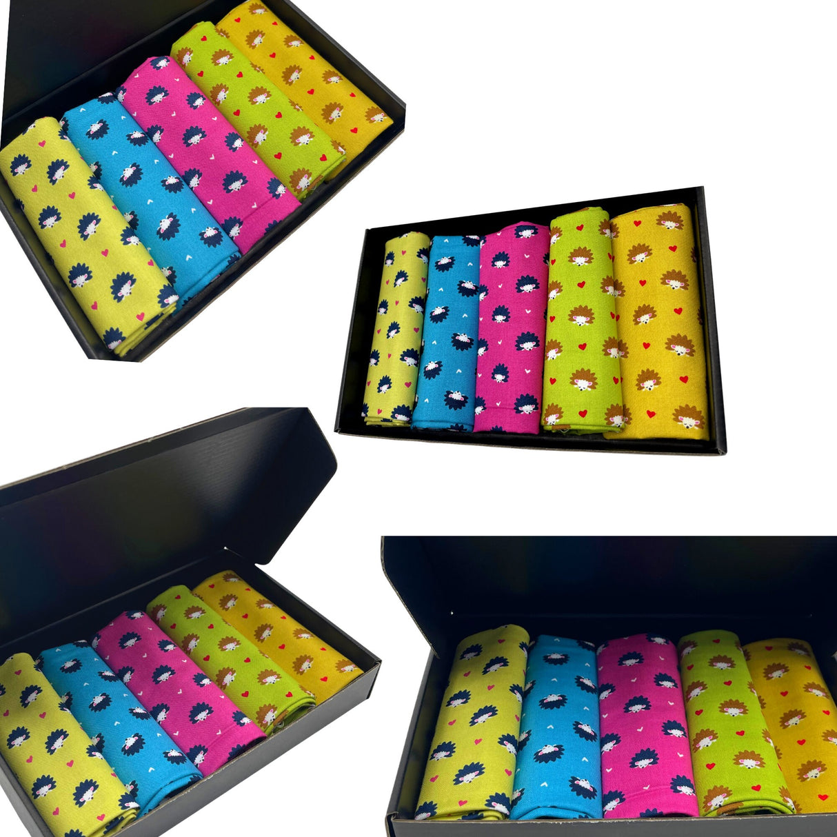 Gift Pack, Hedgehog Party, Gift ideas, Pre-cut, Quilting Cotton Fabric