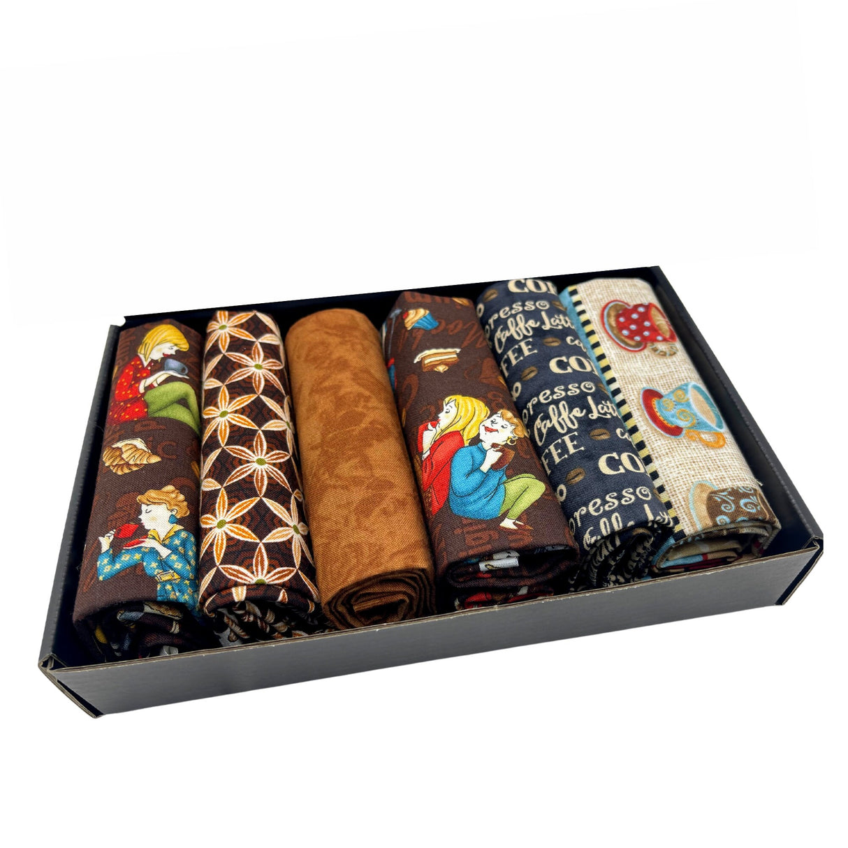 Coffee time, Fat Quarter pack, Gift ideas, Pre-cut, Quilting Fabric