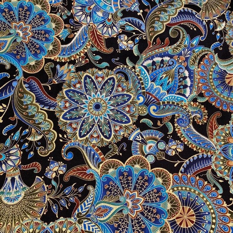 Alexandria Black fabric, Timeless Treasures, Craft Cotton Quilters fabric TT-CM4592