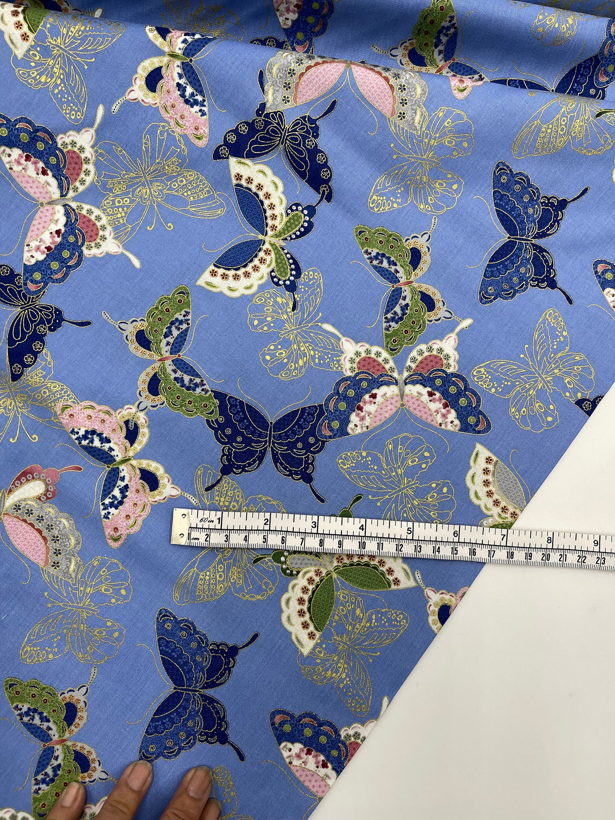 Butterflies Sakura Fabrics, Japanese quilting cotton fabric, TT-CM6159Blue